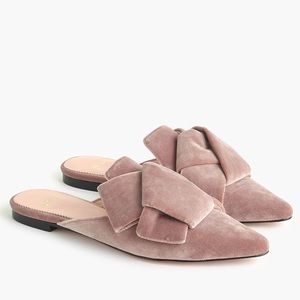J. Crew Velvet Pointy Toe Mules